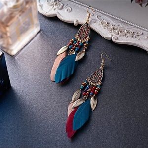 Bohemian feather earrings